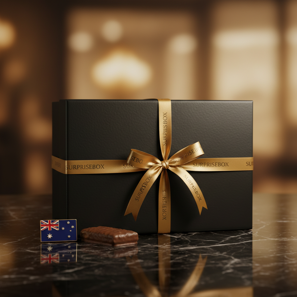 Australian Snack Pack - lifestyle shot with Surprisebox gift box